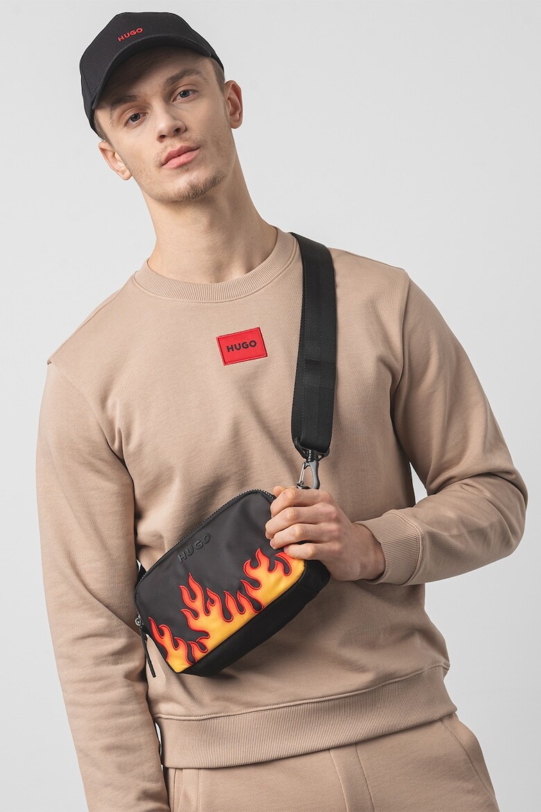 

Хлопковая толстовка Diragol с овальным вырезом Hugo, хаки