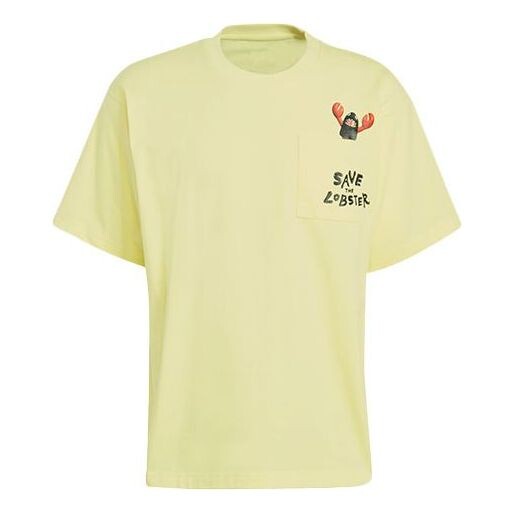 

Футболка originals artist tee ss dragon pattern pocket short sleeve yellow Adidas, желтый