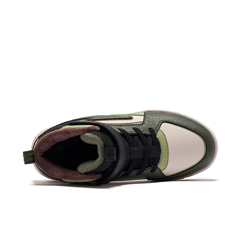 ERKE KIDS Высокие детские скейтбординг кроссовки gray green kids — фото 3