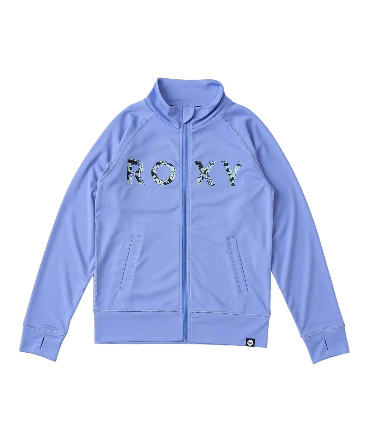Рашгард детский Roxy MINI ARTSY FLORAL LO на молнии, с отверстием для большого пальца, мятный