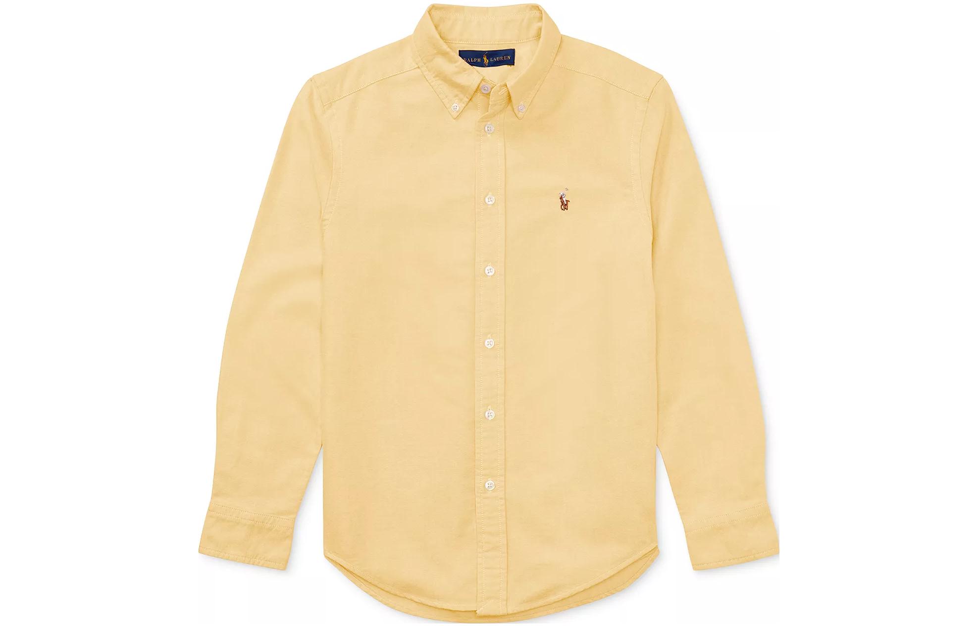 Polo Ralph Lauren Рубашка SS23 однотонная весна осень Kids' Yellow — фото 3