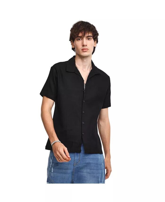 

Мужская рубашка Onyx Black Solid Resort Campus Sutra, черный