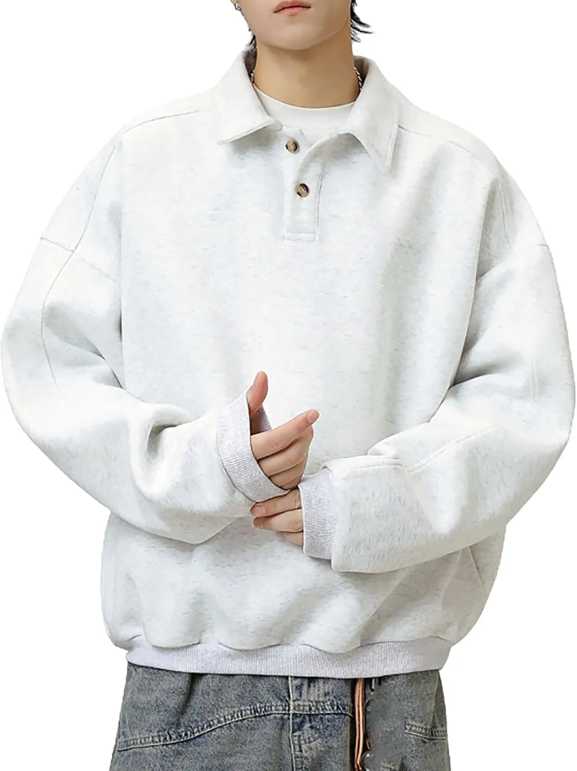 

Толстовка на пуговицах для мужчин, с длинными рукавами, свободная, для весны и осени GBNSNABV