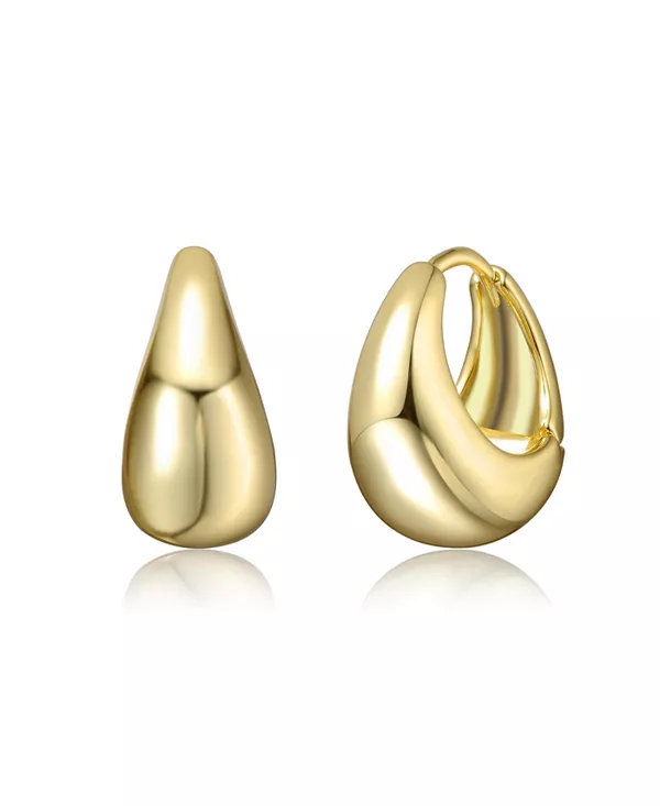 

Блестящие элегантные мини-серьги-кольца Huggie Hoops из белого золота или 14-каратного золота Rachel Glauber, gold