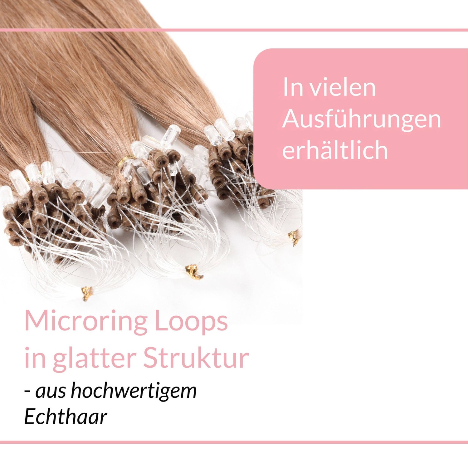 Накладные волосы microring extensions echthaar #8/01 hellblond natur-asch 1g Hair2Heart, количество 25 шт. — фото 3