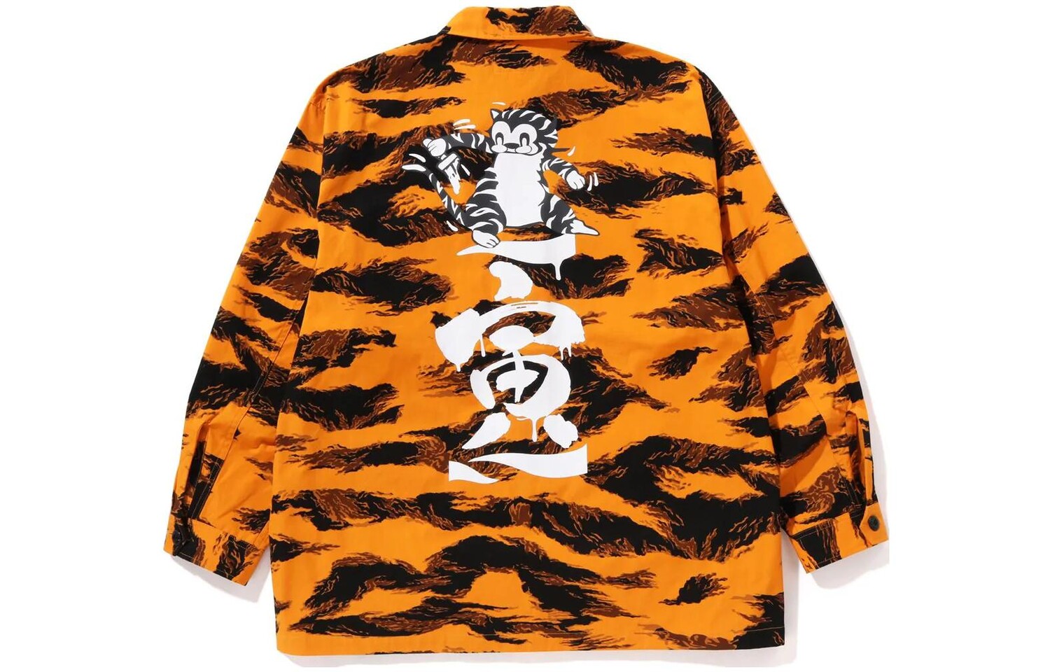 Рубашка свободного кроя в стиле милитари BAPE Tiger Camo A Bathing Ape, желтый — фото 4