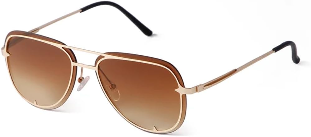 

Ретро-классические солнцезащитные очки с двойной перемычкой для мужчин и женщин, винтажные, с зеркальными линзами, увеличенного размера, защита от УФ-излучения UV400 TVTBBVV, 4