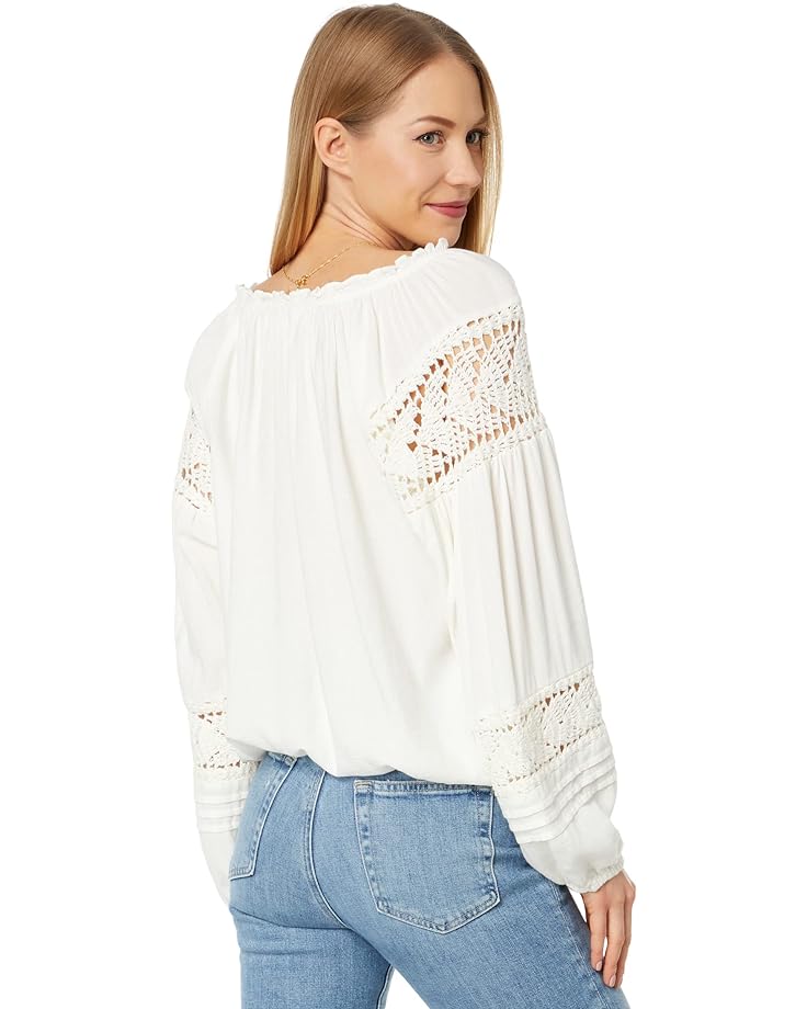 

Блуза Lucky Brand Crochet Peasant Blouse, цвет Egret