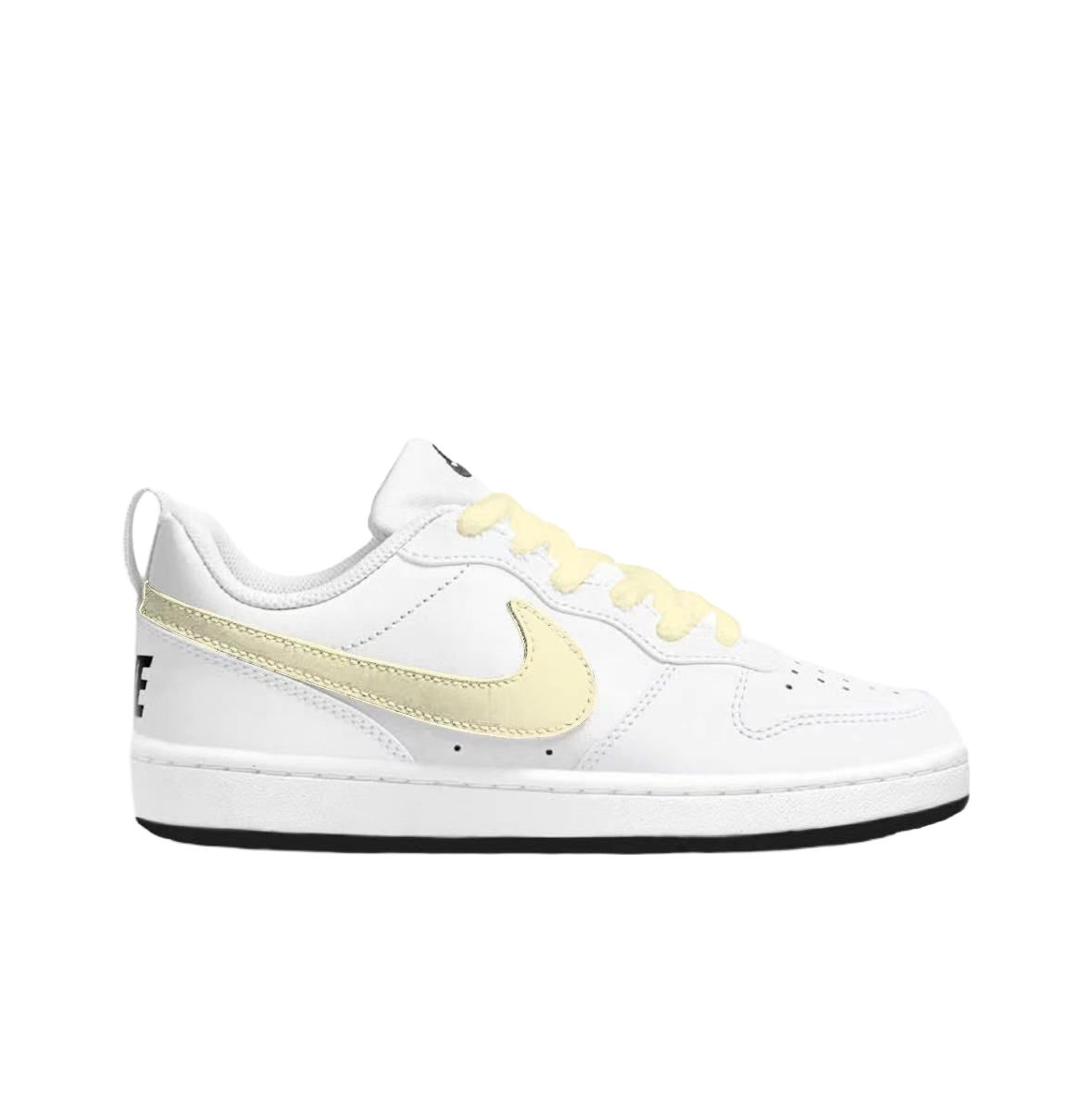 Nike Кроссовки для скейтбординга Court Borough Custard Cat Abс износостойкой подошвой, низкие, для детей, желтые, для подростков — фото 3