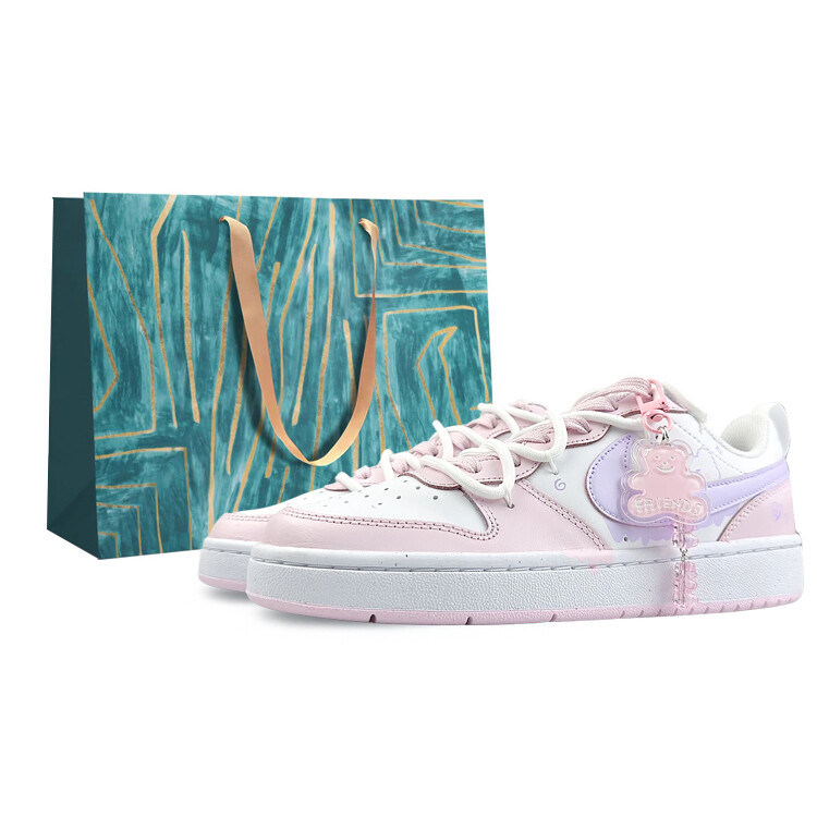 

Кроссовки Nike Court Borough Skateboard Shoes Women's Low-Top Pink, Белый, Кроссовки Nike Court Borough Skateboard Shoes Women's Low-Top Pink