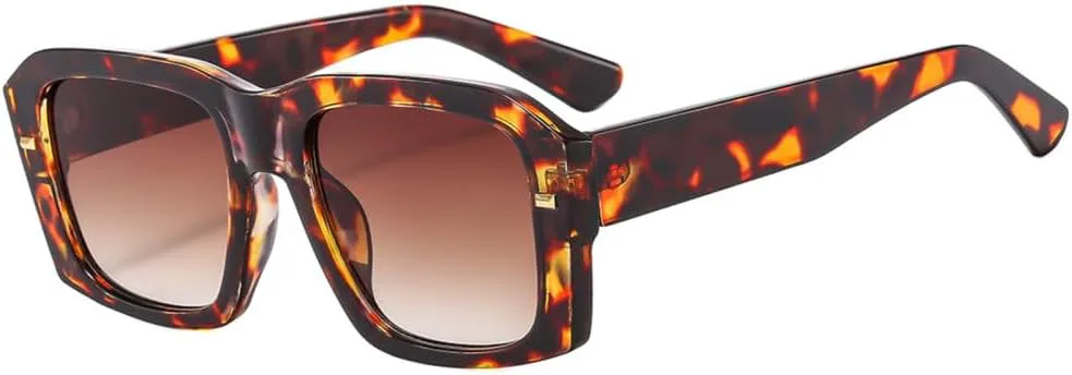 

Винтажные солнцезащитные очки с заклепками для мужчин, модные солнцезащитные очки с прозрачными линзами и защитой от УФ-излучения для женщин MTZJH, Leopard Print