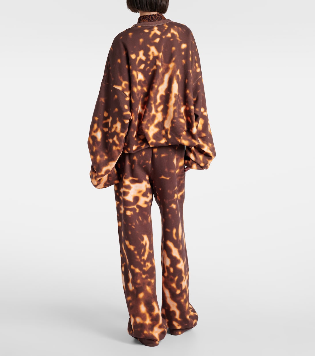 Хлопковая толстовка с принтом и сборками Dries Van Noten, Amber — фото 3