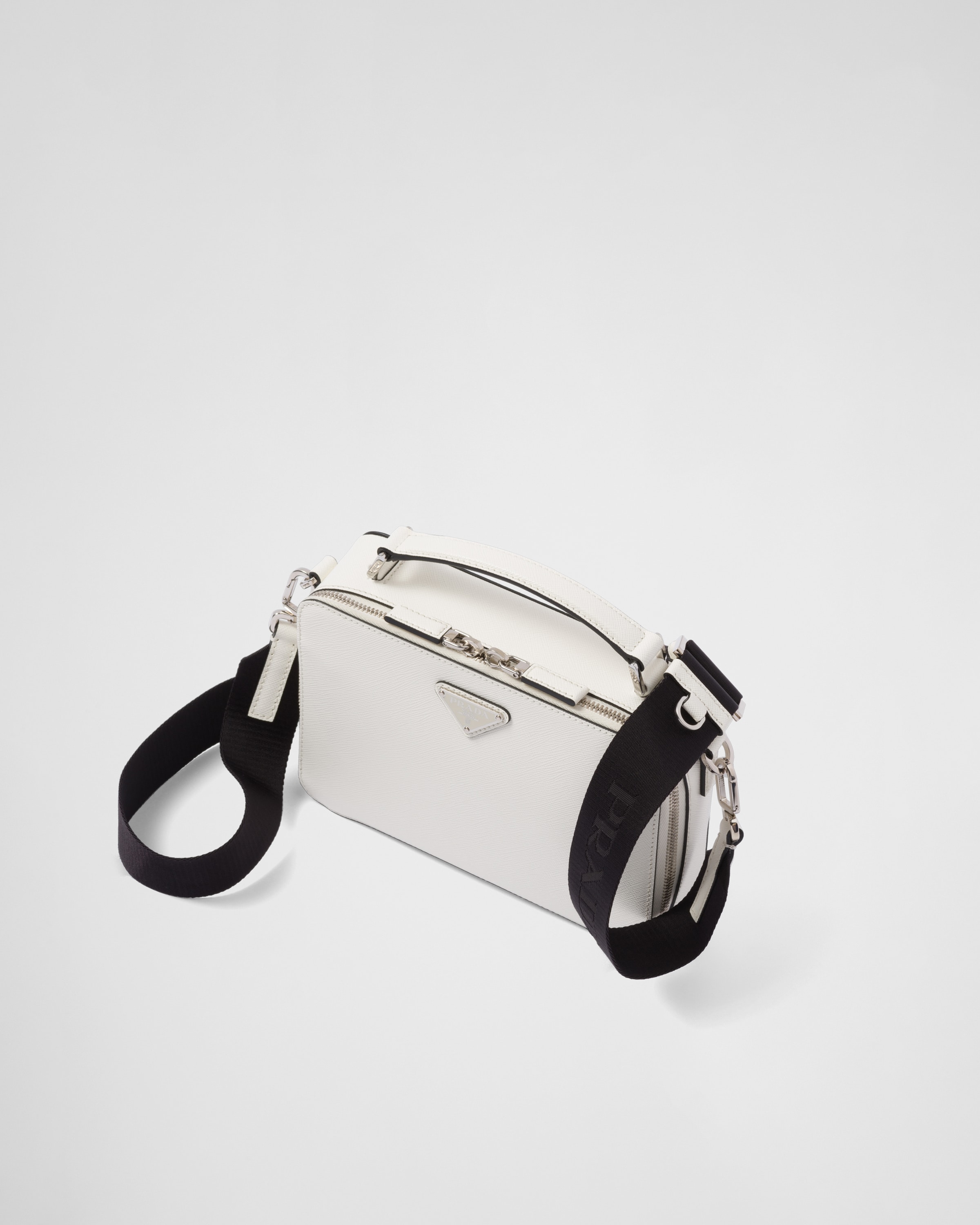 Сумка Prada Brique среднего размера из сафьяновой кожи Prada, белая — фото 3