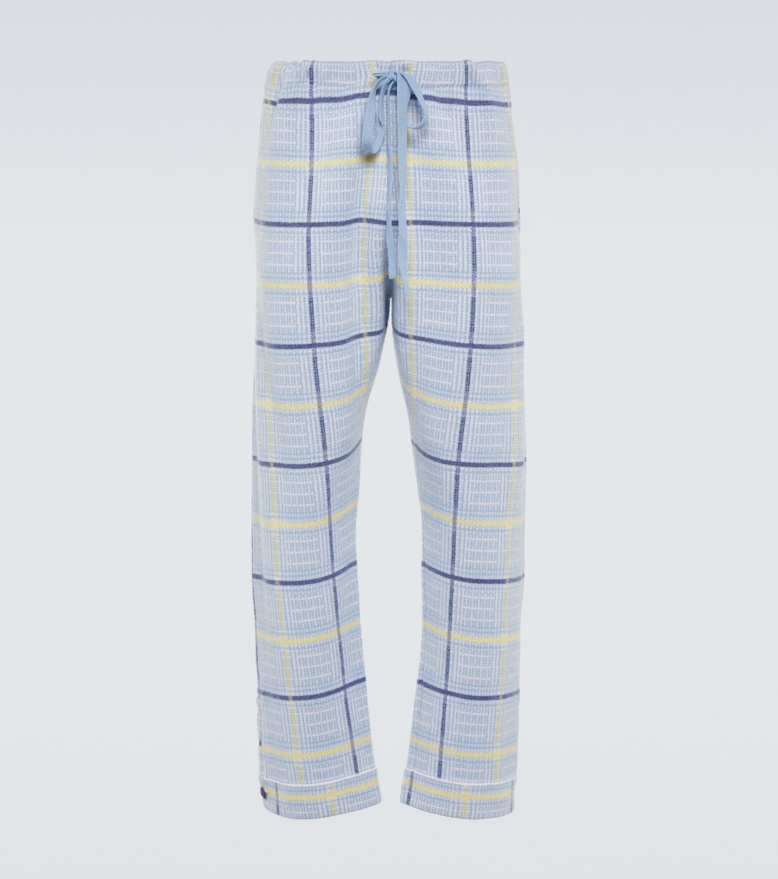

Тартановые кашемировые спортивные брюки Rain God's True Cashmere, Baby Blue/Lapislaz