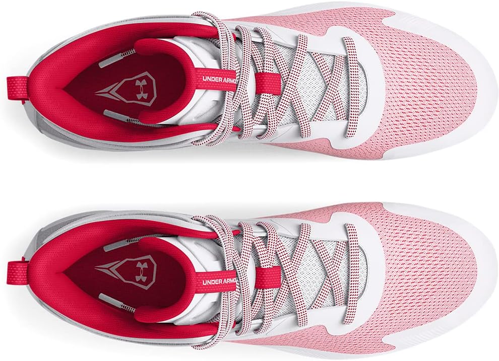 Бутсы для лакросса Under Armour Men's Command Mid с TPU подошвой, белый/красный — фото 3
