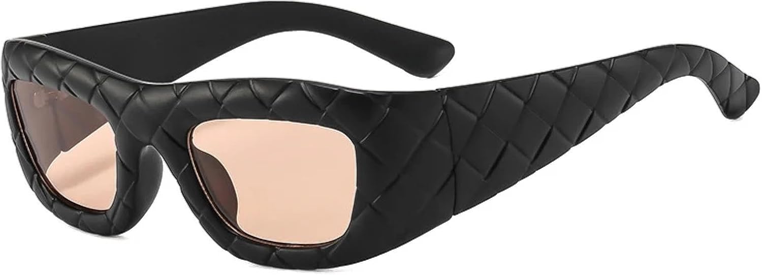 

Винтажные панк-солнцезащитные очки в крупной оправе, прямоугольные, для мужчин, женщин и пенсионеров, класса люкс, для активного отдыха и путешествий, унисекс, защита от УФ-излучения UV400 TKKTLLT, Black Champagne