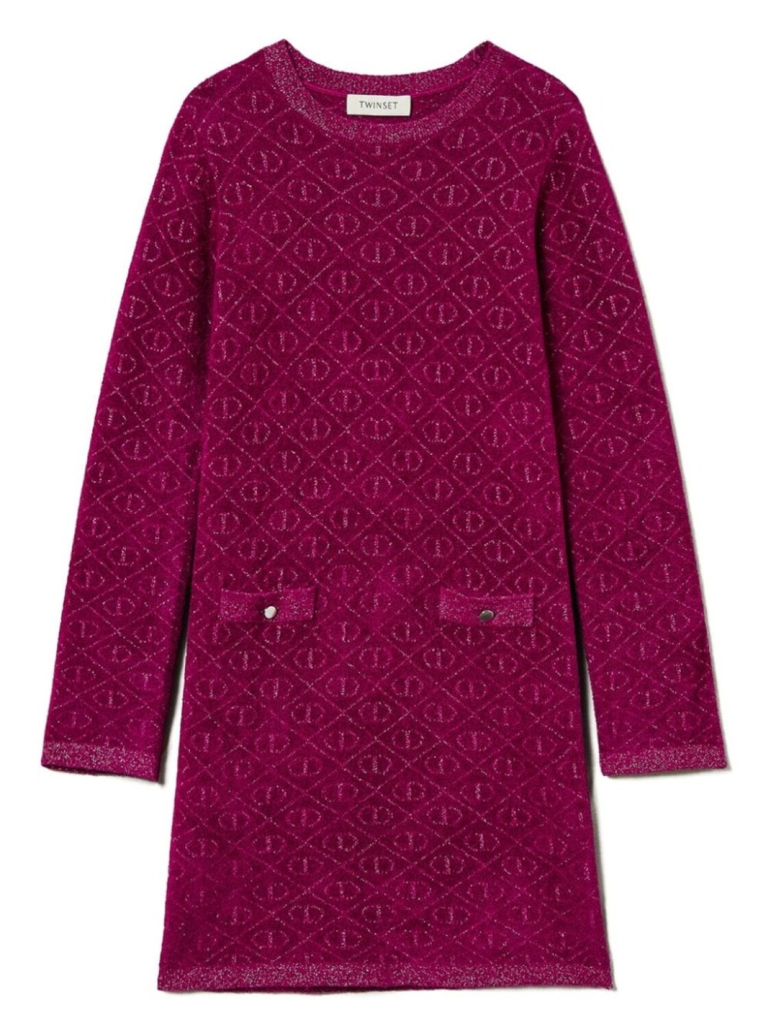 

TWINSET Детское платье из жаккардового трикотажа Twinset Kids, фиолетовый