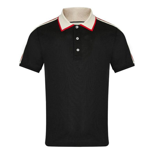 

Футболка GUCCI Striped Logo Short-sleeved Polo Shirt Black, черный