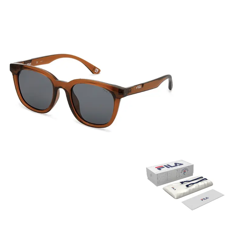 

FILA Пластиковые квадратные солнцезащитные очки TR/Memory унисекс, 07GN Transparent Brown