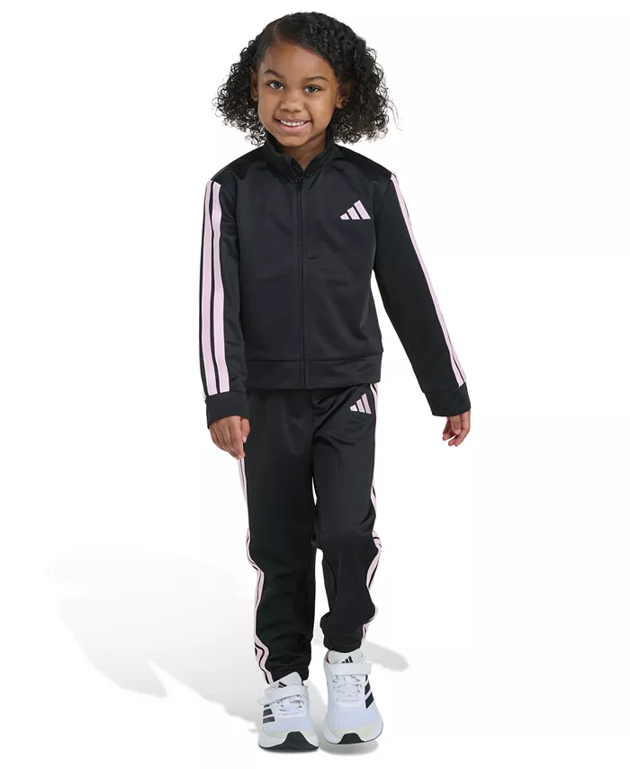 

Детский комплект для девочек 2T-6X: куртка и джоггеры Regular Fit Adidas, черный