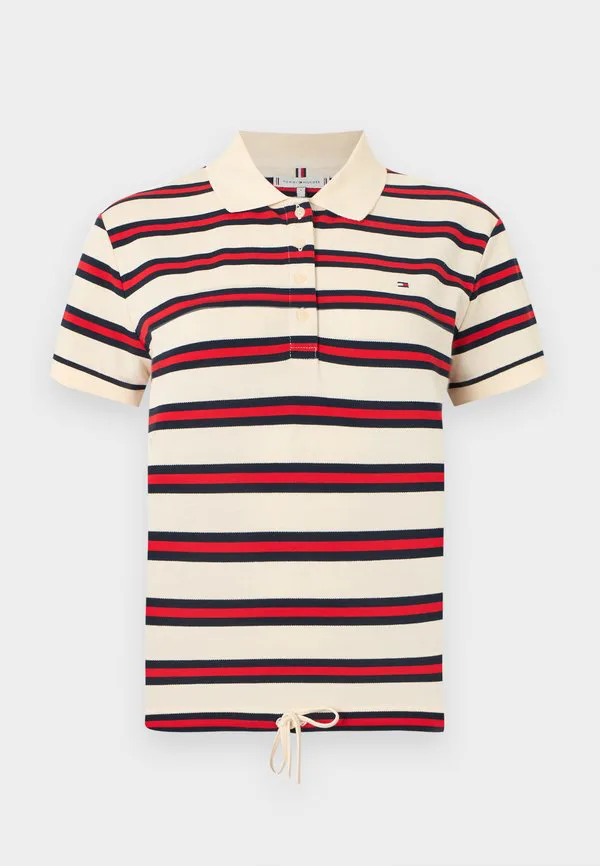 Поло-Рубашка стандартного кроя 1985 года с завязками спереди. Tommy Hilfiger, Calico/Fireworks