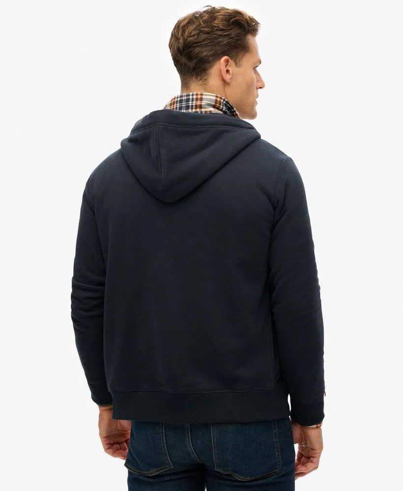Мужская толстовка Superdry Essential Logo на молнии, цвет Varsity Grey Grindle — фото 4