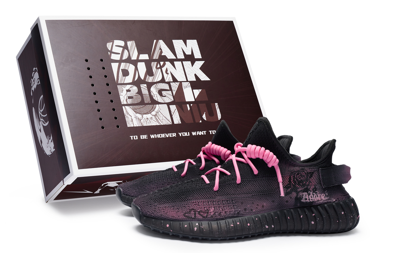 Adidas Originals Yeezy Boost 350 V2 811 Manufacture Rose Pink специальная коробка низкие кеды унисекс черно-розовые, цвет Black Pink — фото 3