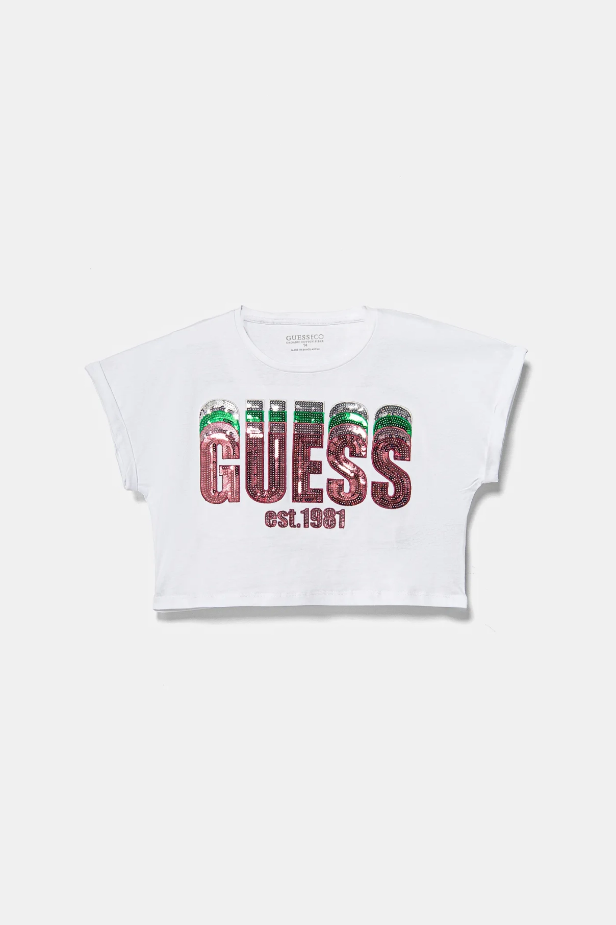 

Хлопковая футболка для детей Guess, белый