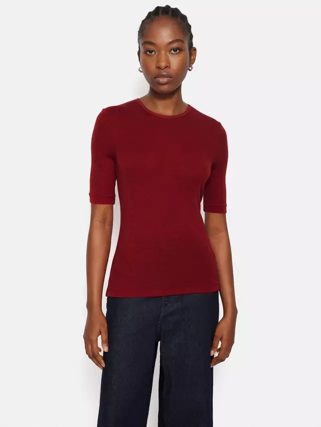 

Топ Jigsaw Half Sleeve Merino Wool, бордовый