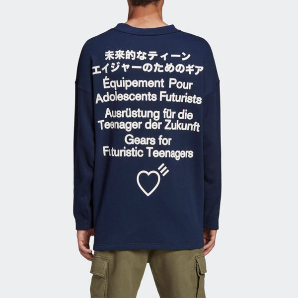 Толстовка adidas originals x HUMAN MADE logo, синий — фото 4
