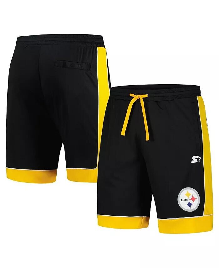 

Мужские черные, золотистые шорты, любимые фанатами Pittsburgh Steelers Starter