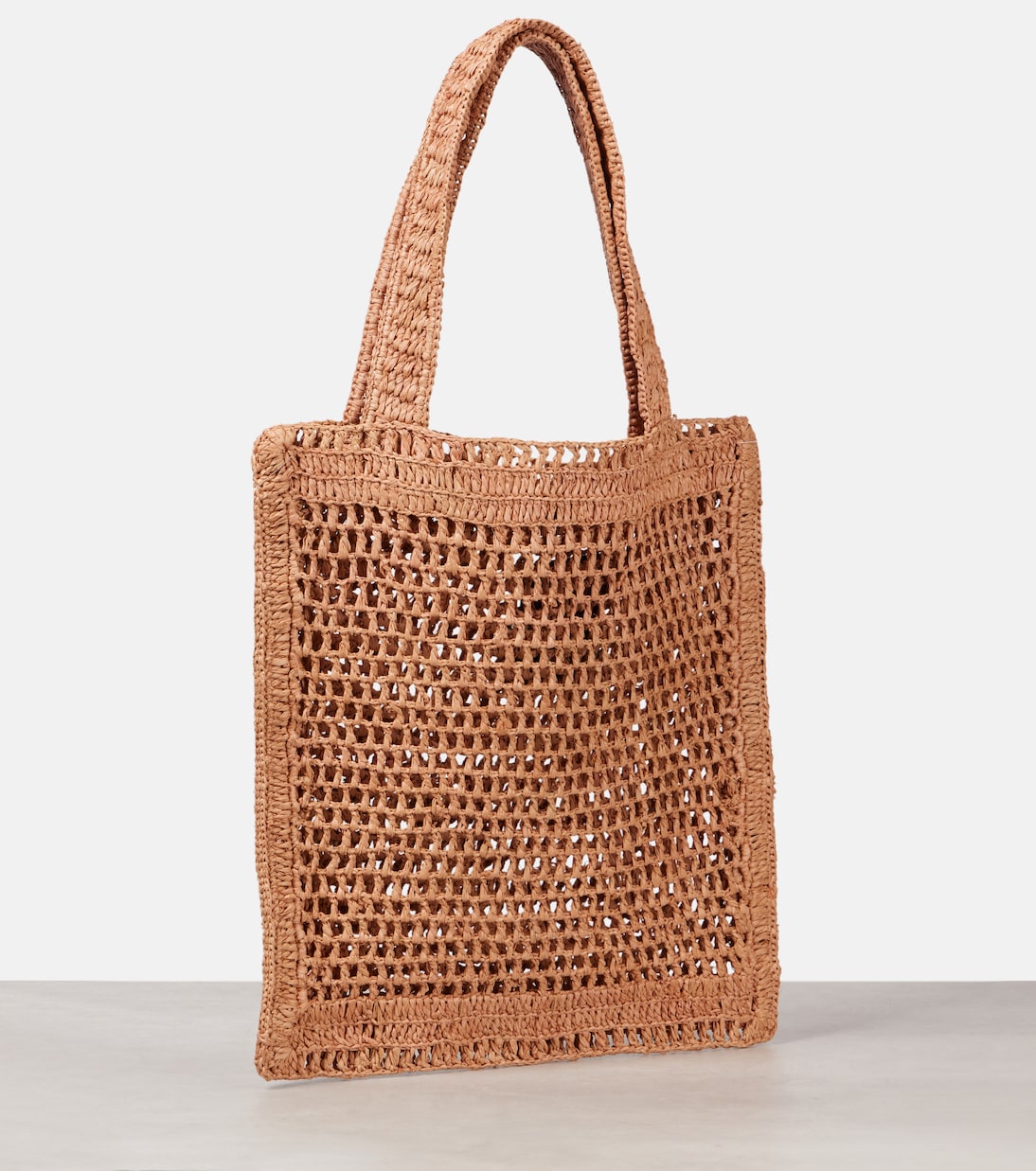 Летняя сумка-шоппер из бананового рафии с эффектом плетения Chloé, Summery Beige 24m Summery — фото 4