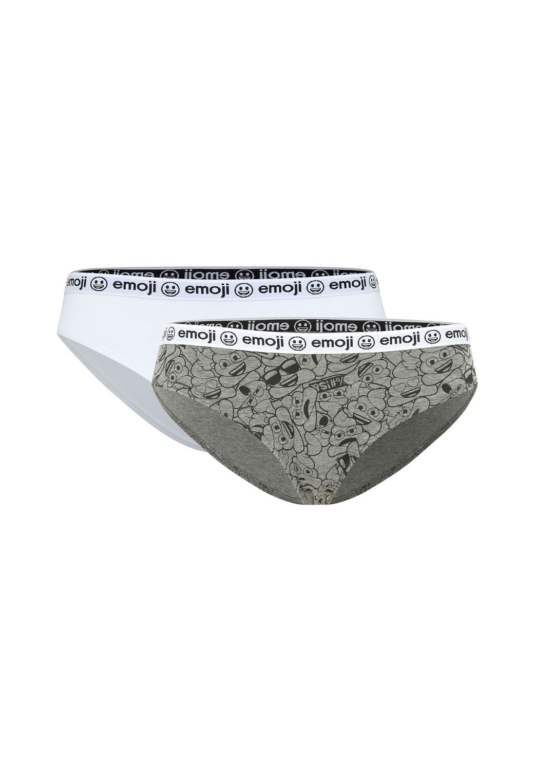 

Трусы в упаковке по две штуки на эластичном поясе emoji, цвет Medium Grey White