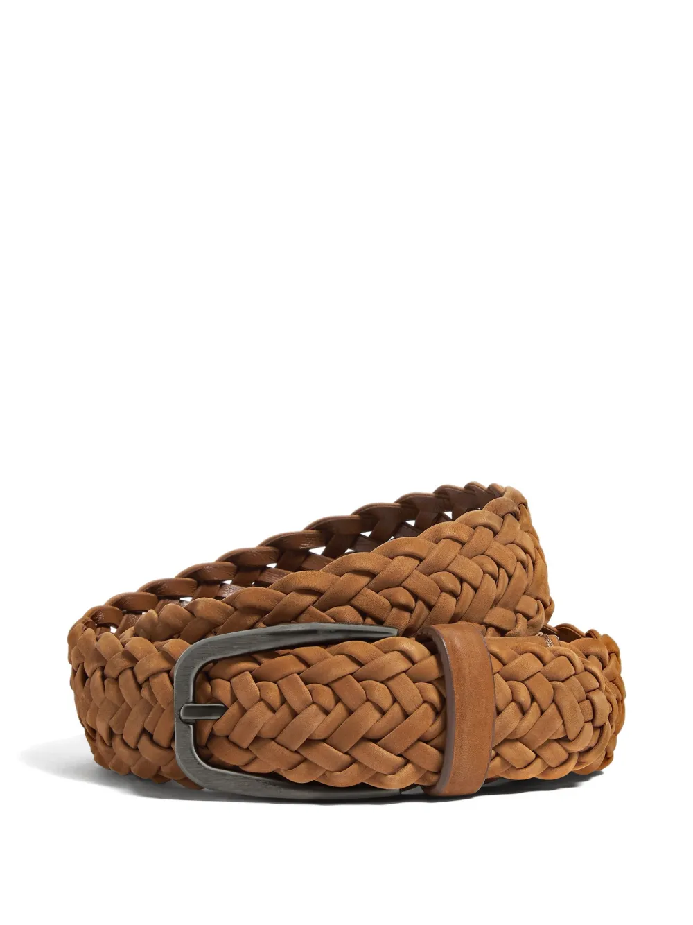 

Плетеный ремень Zegna, коричневый