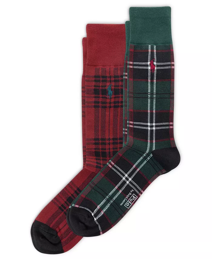 

Мужские носки Holiday Plaids, 2 пары Polo Ralph Lauren, зеленый