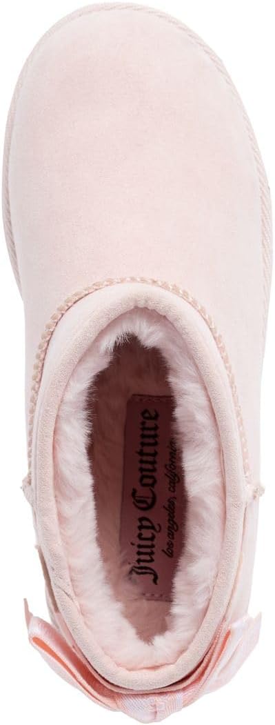 Зимние ботинки Juicy Couture для девочек с бантом, уютные ботинки на меху без застежки для маленьких и больших детей, Blush-Kelsey — фото 4