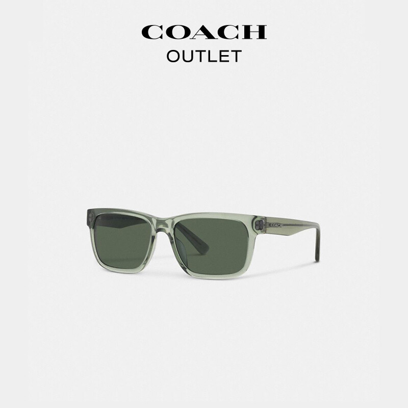 

Мужские солнцезащитные очки в квадратной оправе COACH, прозрачный зеленый
