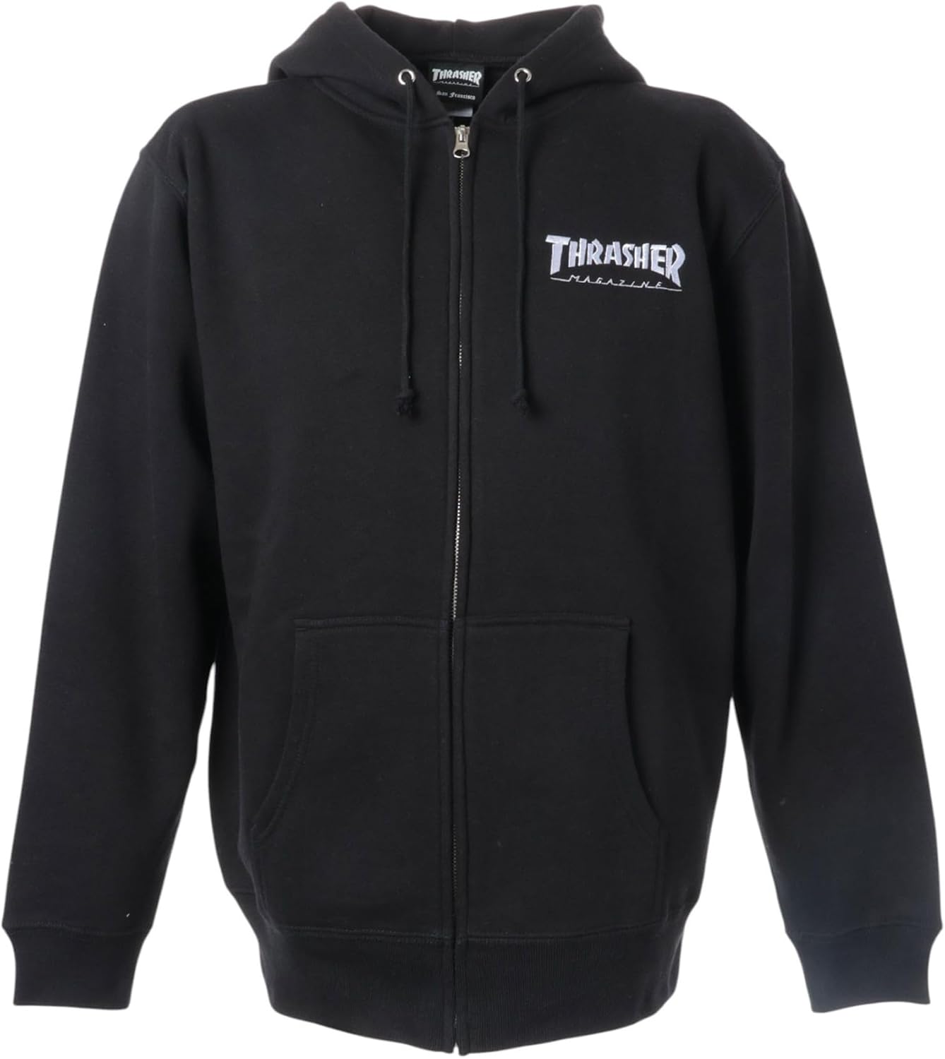 

Мужская толстовка Thrasher TH8602 на молнии с капюшоном (логотип бренда), классическая модель, черный