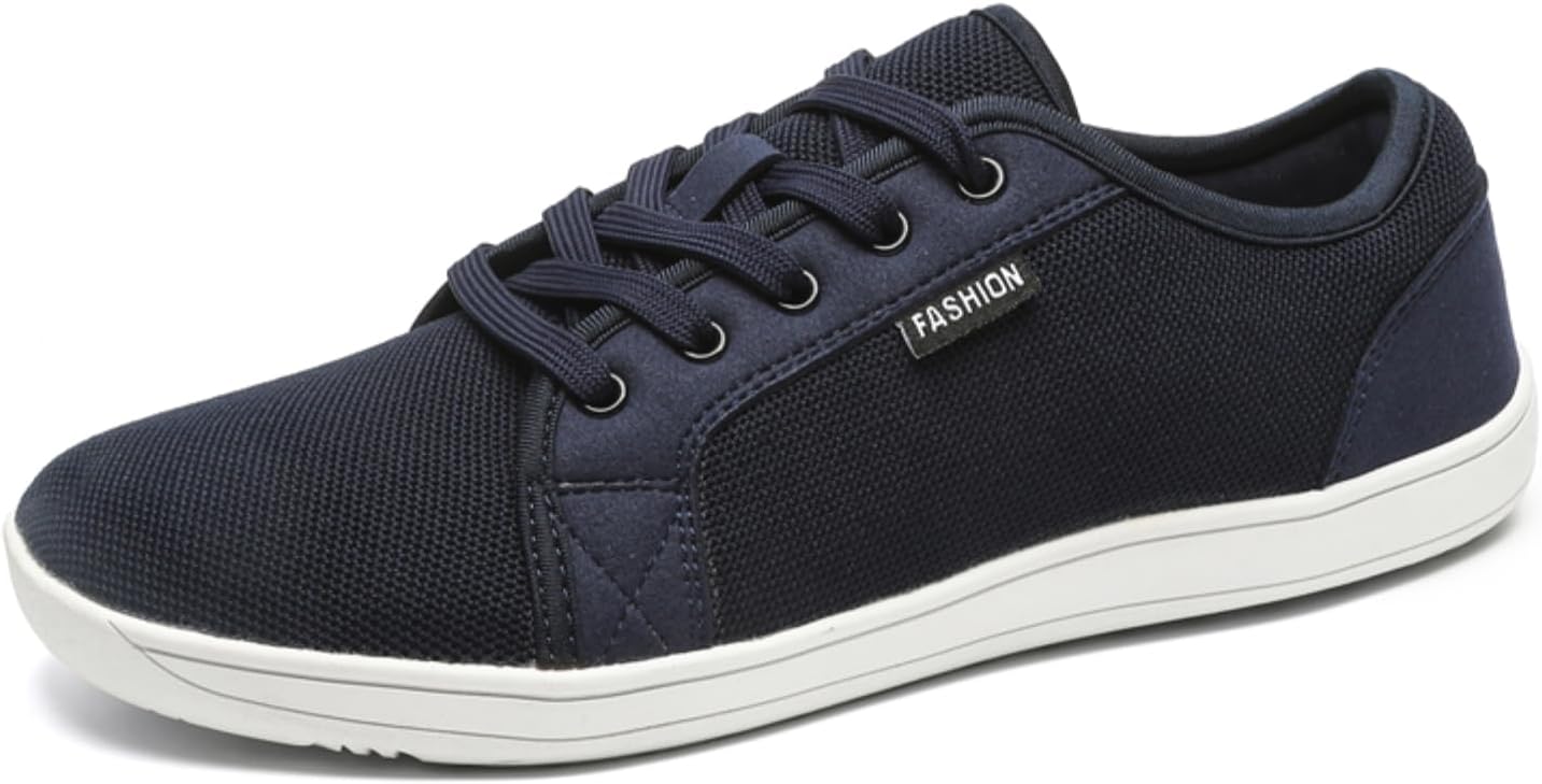 

Унисекс минималистичные кроссовки с сеткой для бега, Подошва с нулевым падением, Удобные кроссовки с широкой колодкой, шнуровкой, для кросс-тренинга, легкие прогулочные повседневные обувь Xoekd, синий