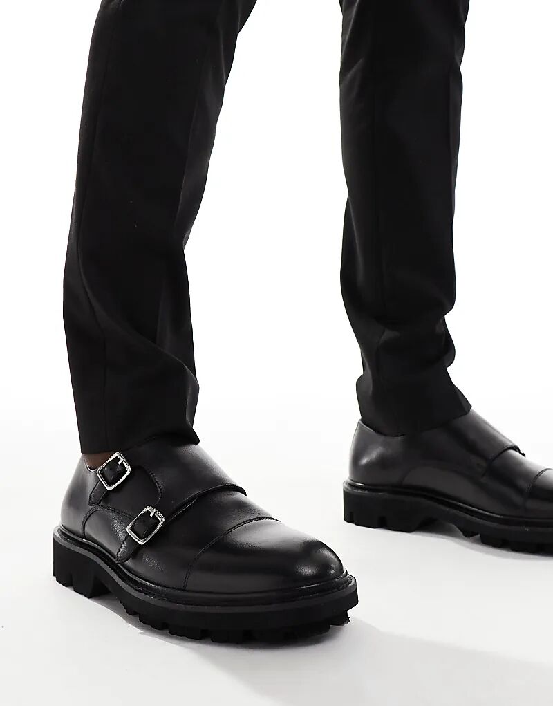 

Монки Walk London Felix из черной кожи