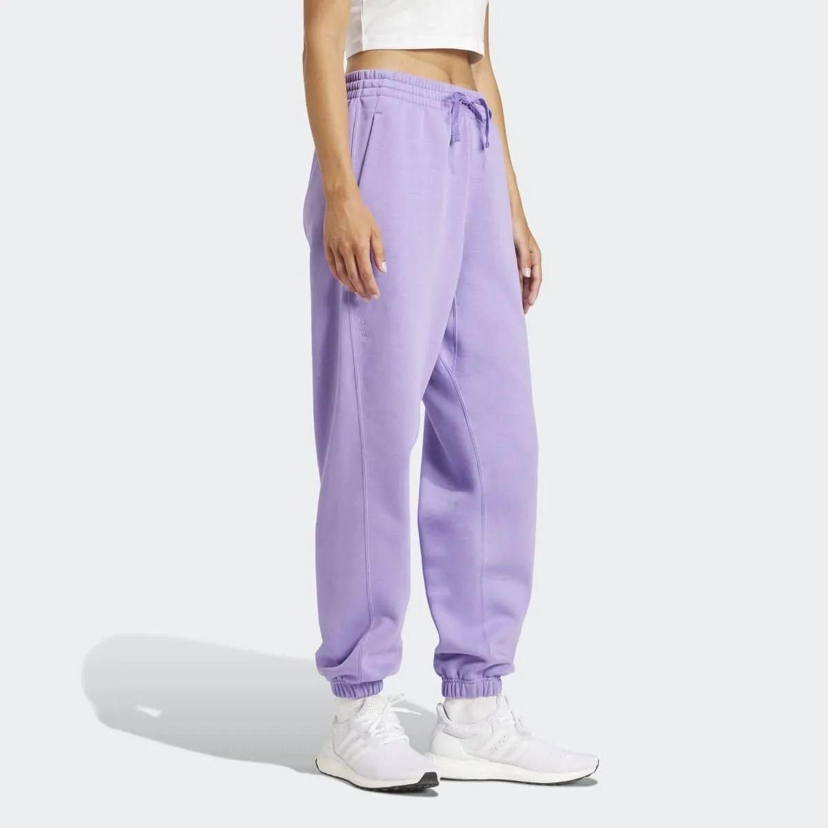 Женские брюки Adidas Essentials French Terry с манжетами и тремя полосками, черный — фото 4