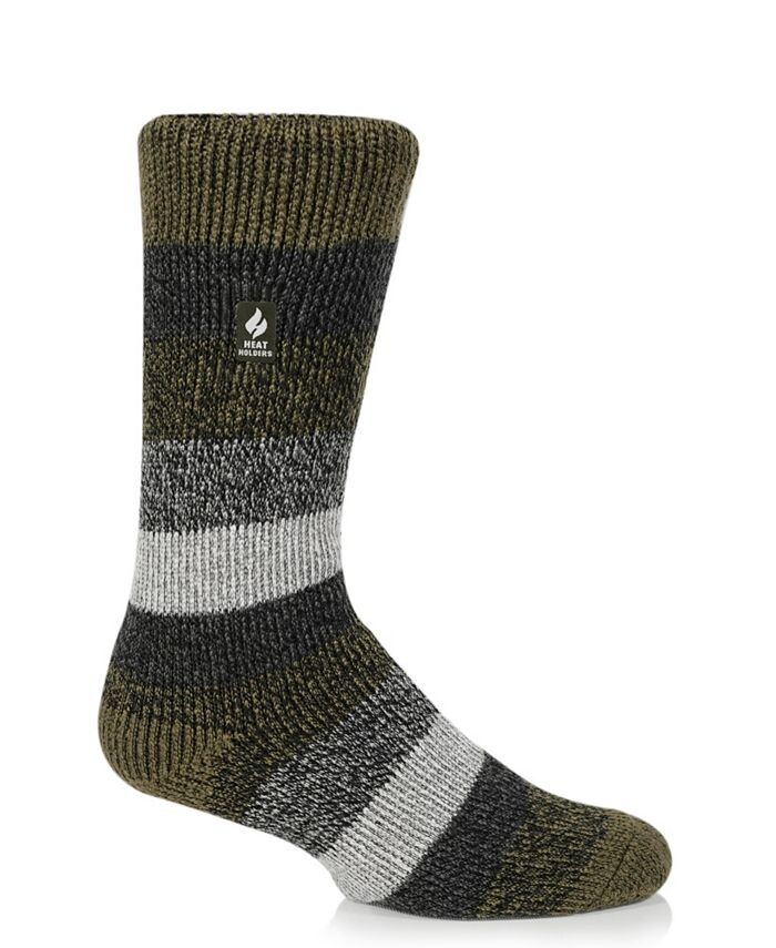 

Мужские носки Milan Stripe Crew Heat Holders, цвет Forest Green, Black