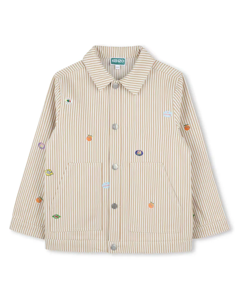 

Полосатый жакет с воротником рубашки Kenzo Kids, многоцветный