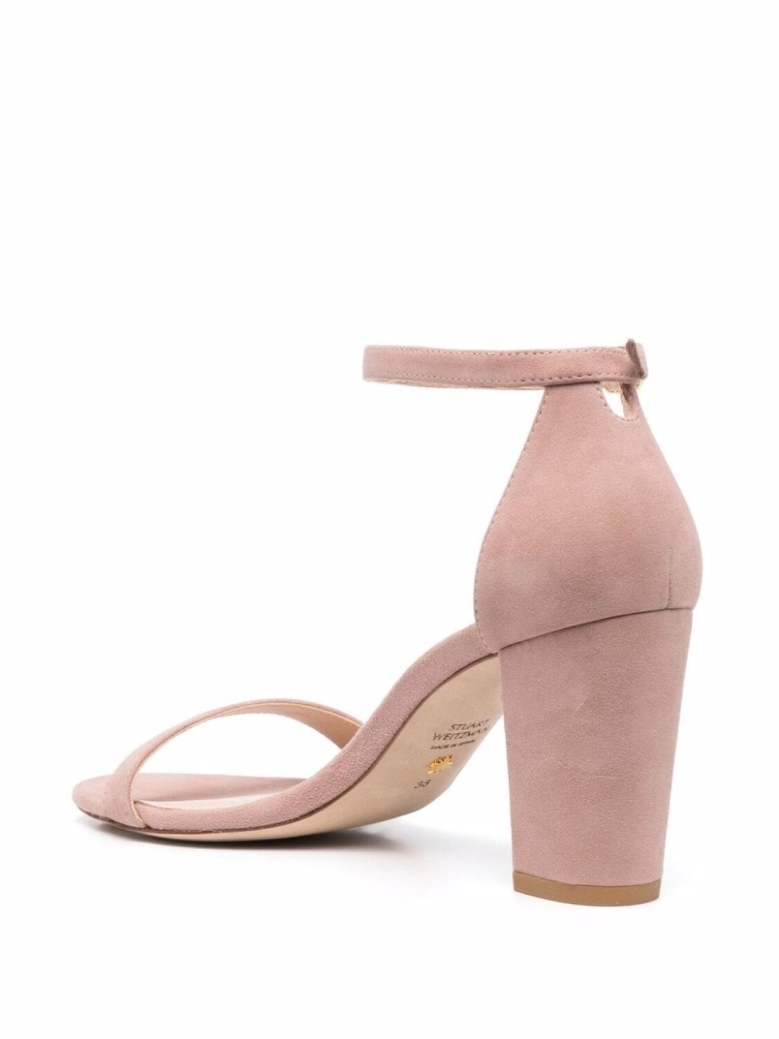 Stuart Weitzman босоножки Nearlynude 95 на блочном каблуке, нейтральный цвет — фото 3