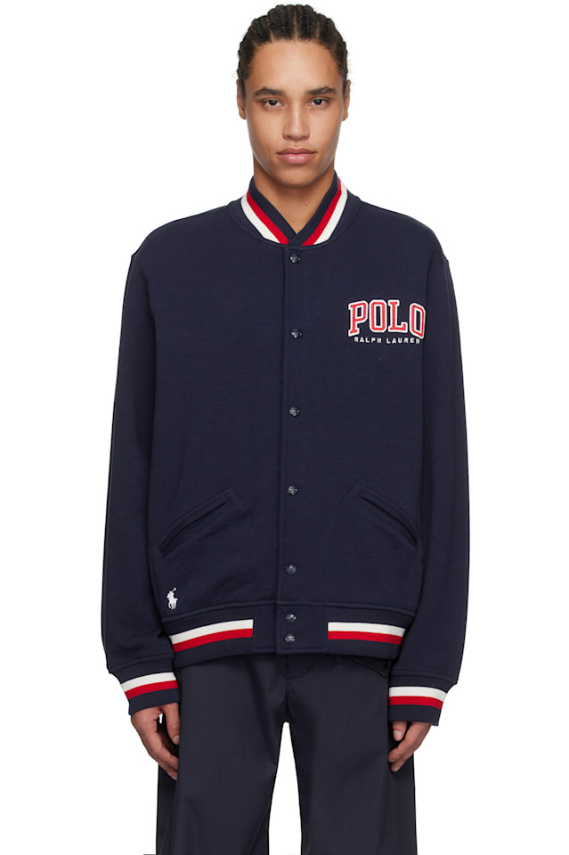 

Винтажная флисовая бомбер-куртка Polo Ralph Lauren, синий