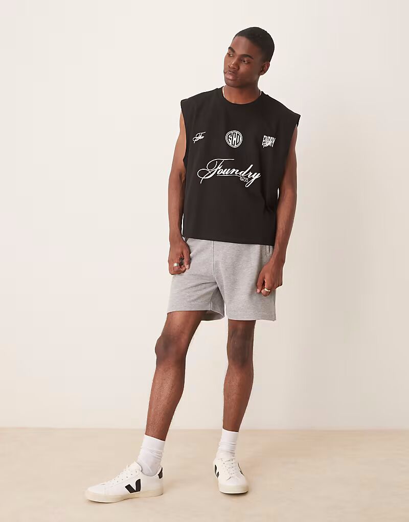 

Майка свободного кроя ASOS DESIGN с принтом на спине черного цвета