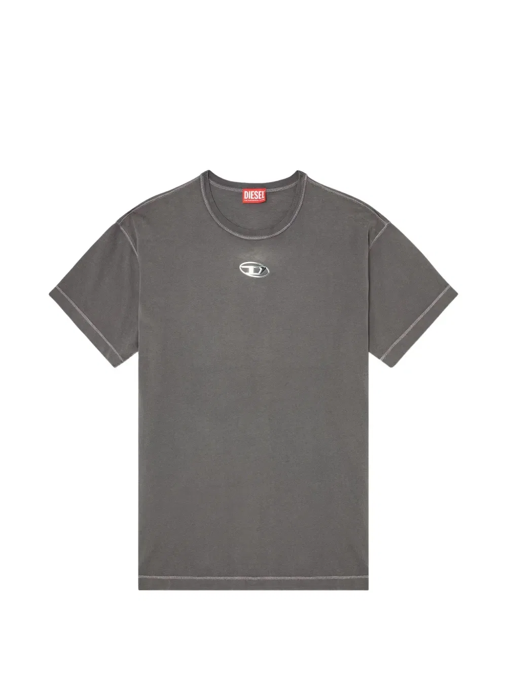 Футболка Oval D из хлопка Diesel, серый