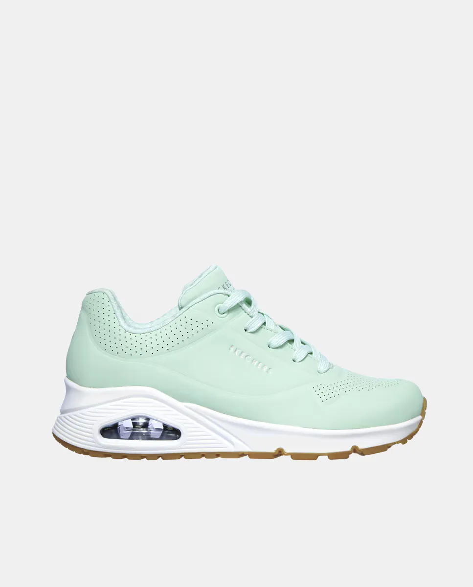 

Женские низкие кроссовки Uno из синтетической кожи Skechers, зеленый