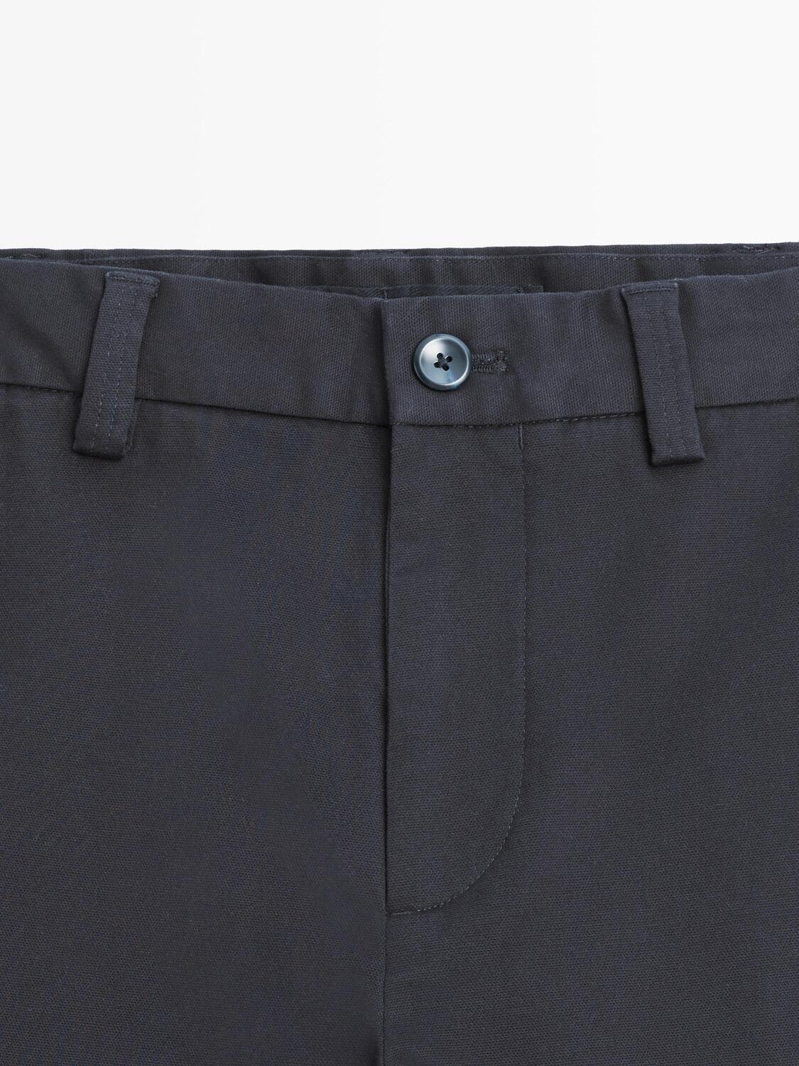 Зауженные брюки с микротекстурой Massimo Dutti, navy blue — фото 4