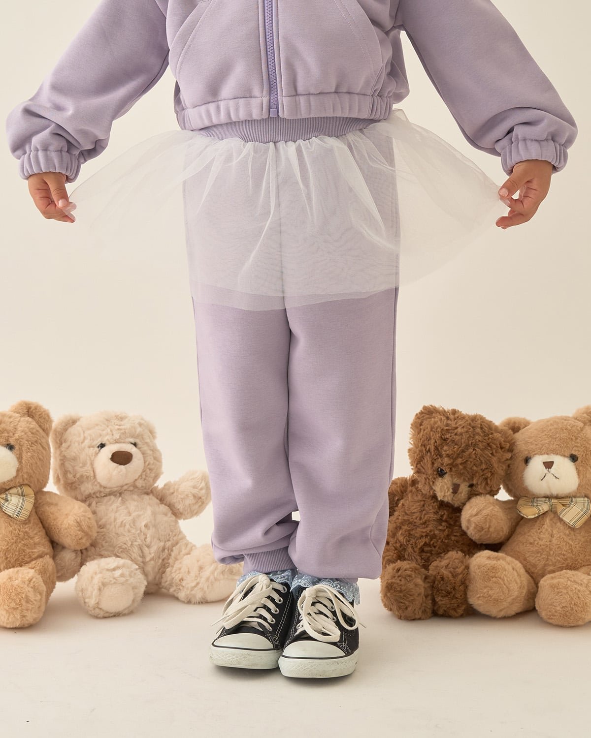 Спортивные штаны с юбкой из тюля Lycee Mine, violet
